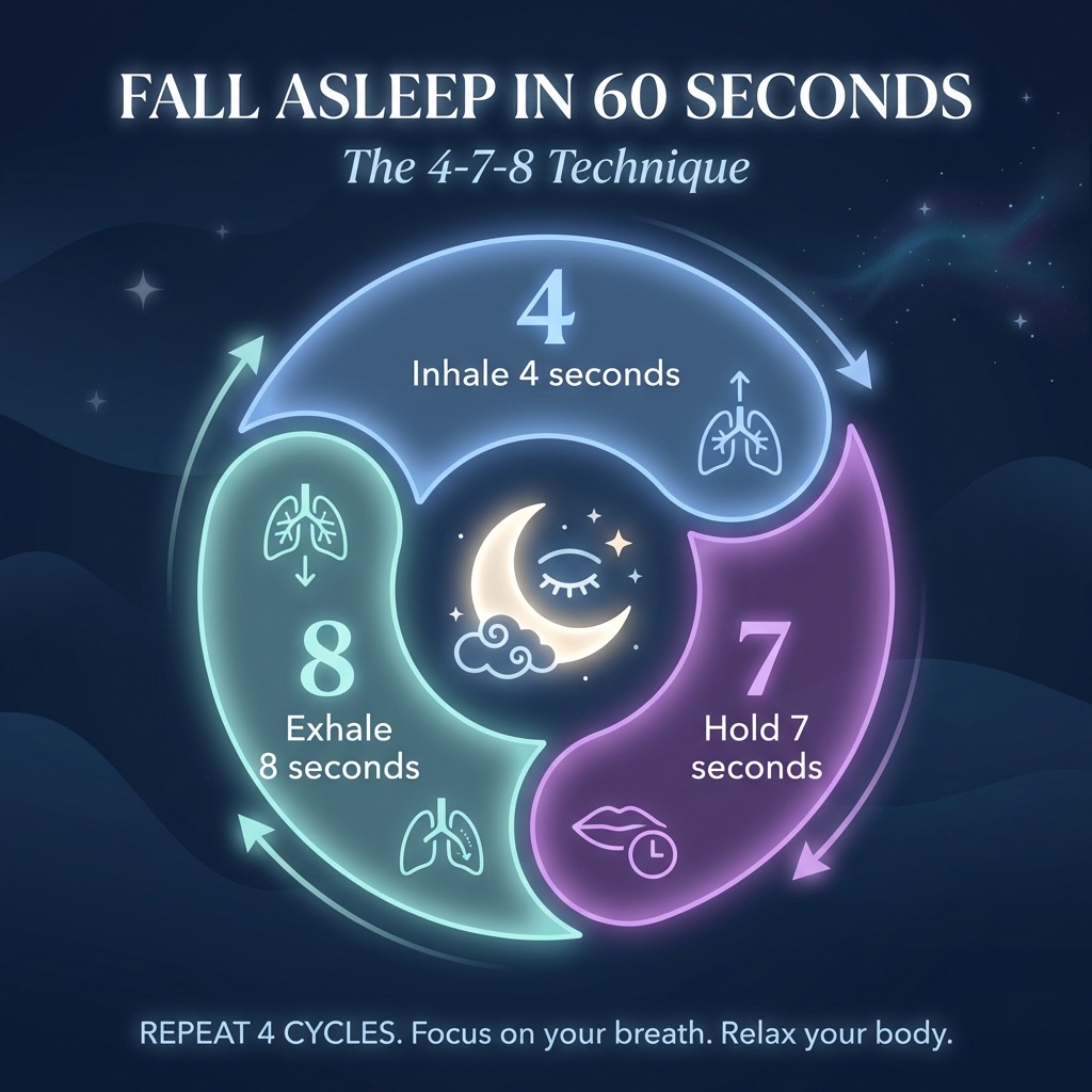 The 4-7-8 Breathing Technique: Fall Asleep in 60 Seconds