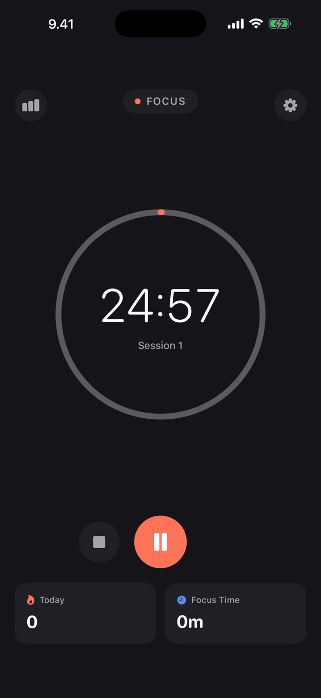 FocusTimer app screen
