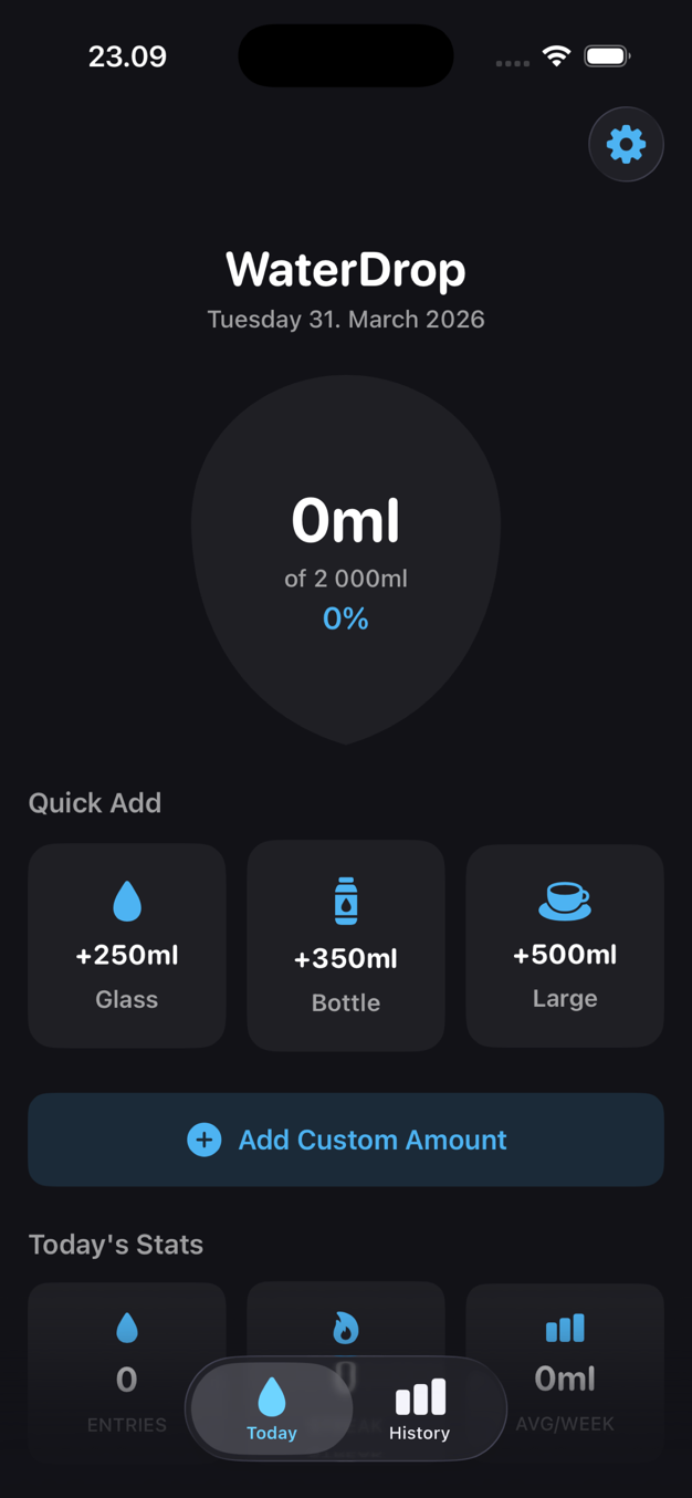 WaterDrop app screen